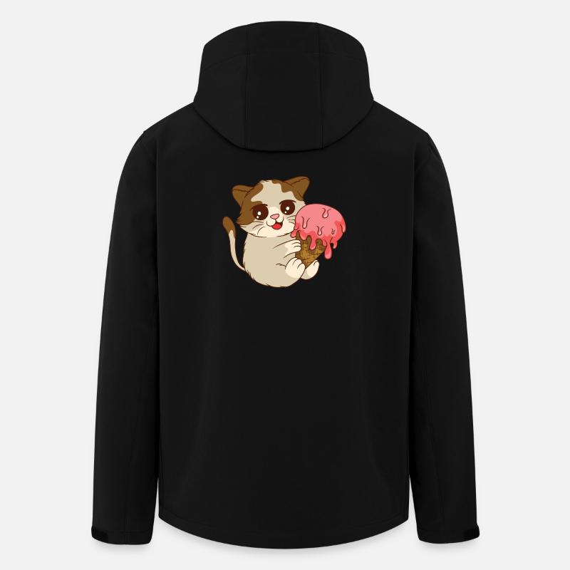 Katze isst Eis - Recycelte Männer Softshell-Jacke von Stanley/Stella - Schwarz