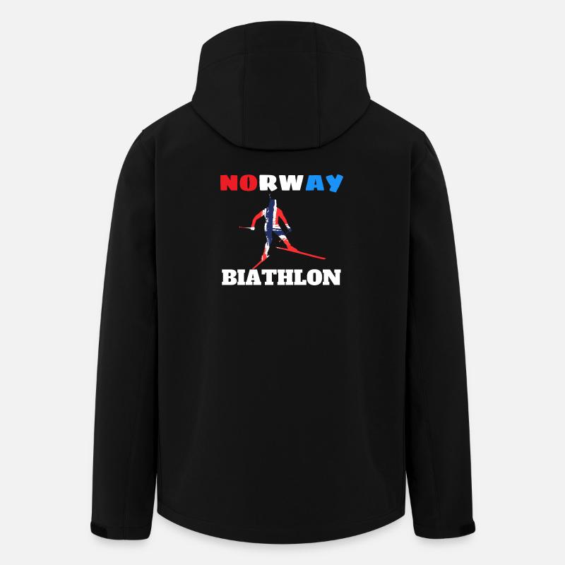 Biathleten-Silhouette mit norwegischer Flagge - Recycelte Männer Softshell-Jacke von Stanley/Stella - Schwarz