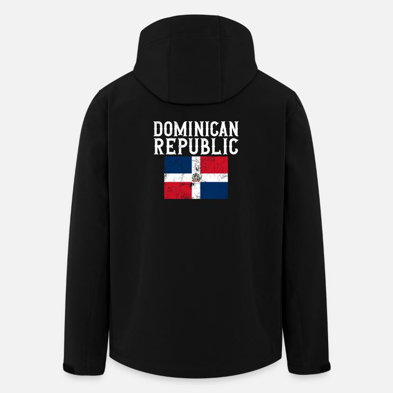 Dominican Republic Flag Souvenir - Men’s Recycled Softshell Jacket by Stanley/Stella - black
