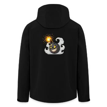 Bombe de dessin animé en colère - Veste softshell homme en polyester recyclé Stanley/Stella - noir - Dos - AI Model Male 185 light (185cm)