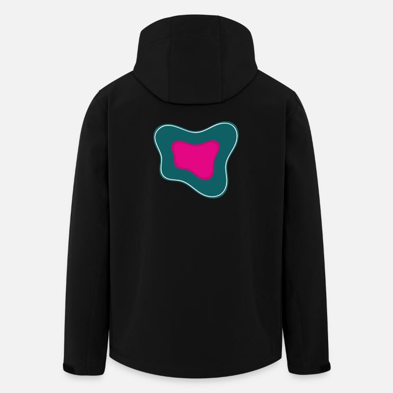 Rosa Abstraktion auf türkisfarbenem Hintergrund - Recycelte Männer Softshell-Jacke von Stanley/Stella - Schwarz