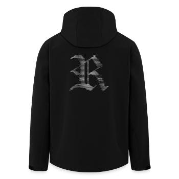 Monochrome Gothic R Pixel Design - Veste softshell homme en polyester recyclé Stanley/Stella - noir - Dos - AI Model Male 185 light (185cm)