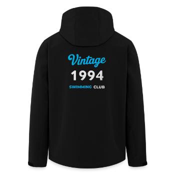 Vintage 1994 – Swimming Club Retro Geburtsjahr - Recycelte Männer Softshell-Jacke von Stanley/Stella - Schwarz - Hinten - AI Model Male 185 light (185cm)
