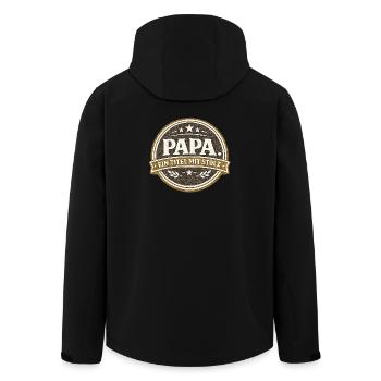 Dad Title with Pride Gift Vintage - Men’s Recycled Softshell Jacket by Stanley/Stella - black - Back - AI Model Male 185 light (185cm)
