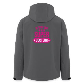 Je suis une super docteur humour femme - Veste softshell homme en polyester recyclé Stanley/Stella - noir - Dos - AI Model Male 185 light (185cm)