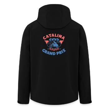 Catalina Grand Prix Vintage-Motorrad - Recycelte Männer Softshell-Jacke von Stanley/Stella - Schwarz - Hinten - AI Model Male 185 light (185cm)