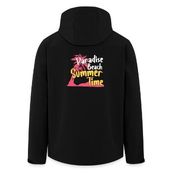 Design rétro d’été à Paradise Beach - Veste softshell homme en polyester recyclé Stanley/Stella - noir - Dos - AI Model Male 185 light (185cm)