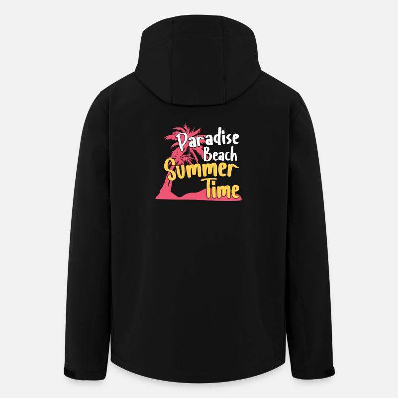 Paradise Beach Summer Time Retro Design - Men’s Recycled Softshell Jacket by Stanley/Stella - black