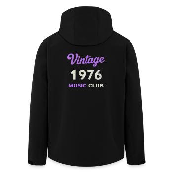 Vintage 1976 Music Club Retro Birth Year Vintage - Men’s Recycled Softshell Jacket by Stanley/Stella - black - Back - AI Model Male 185 light (185cm)