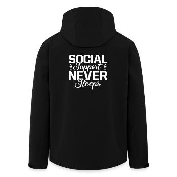 Social Worker Quote Support Never Sleeps Social - Men’s Recycled Softshell Jacket by Stanley/Stella - black - Back - AI Model Male 185 light (185cm)