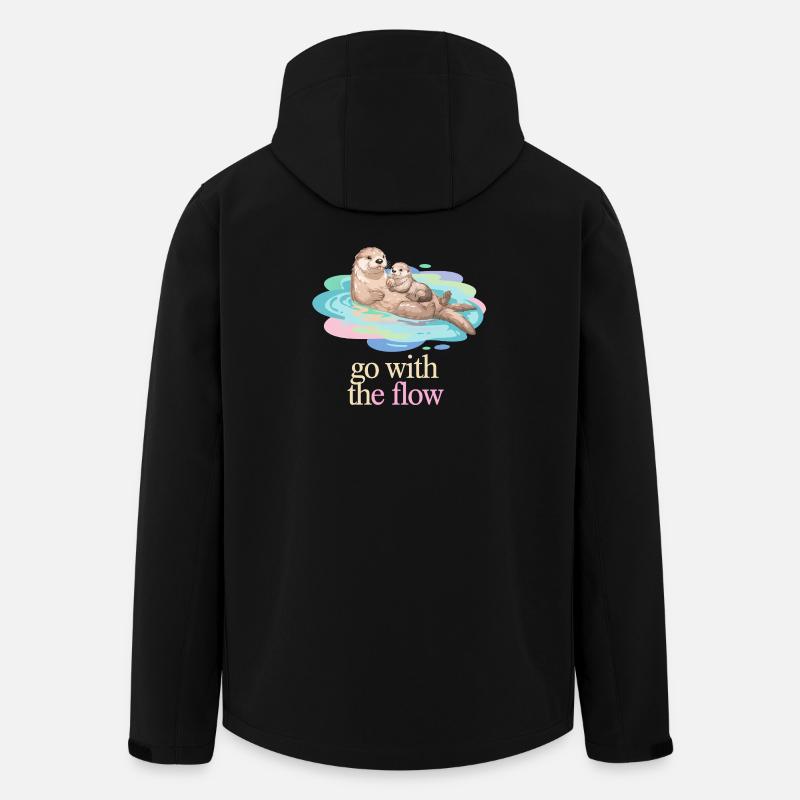 Otter Duo in Pastel Flow - Recycelte Männer Softshell-Jacke von Stanley/Stella - Schwarz