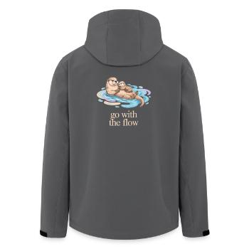 Otter Family Go with the Flow - Men’s Recycled Softshell Jacket by Stanley/Stella - anthracite - Back - AI Model Male 185 light (185cm)