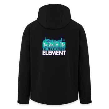 Professeur – L’élément le plus cool | Thème de la chimie - Veste softshell homme en polyester recyclé Stanley/Stella - noir - Dos - AI Model Male 185 light (185cm)