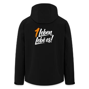 Ein Leben lebe es! - Recycelte Männer Softshell-Jacke von Stanley/Stella - Schwarz - Hinten - AI Model Male 185 light (185cm)