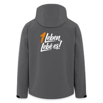 Ein Leben lebe es! - Recycelte Männer Softshell-Jacke von Stanley/Stella - Anthrazit - Hinten - AI Model Male 185 light (185cm)
