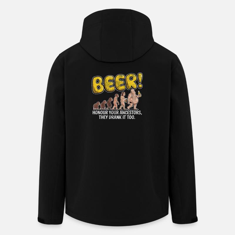 Evolution Beer Lustiges Witziges Bier - Recycelte Männer Softshell-Jacke von Stanley/Stella - Schwarz