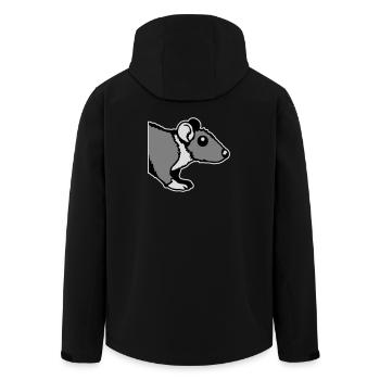 Ratte Vorderseite Halb Neugierig Lustig Nagetier - Recycelte Männer Softshell-Jacke von Stanley/Stella - Schwarz - Hinten - AI Model Male 185 light (185cm)