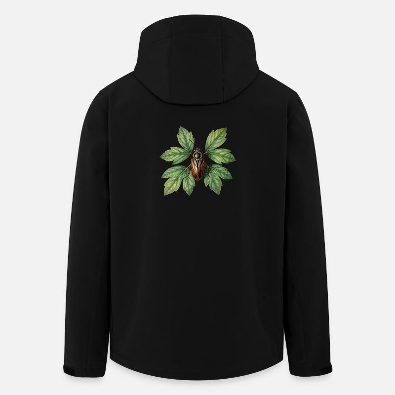 Käferinsekt auf grünem Laub - Recycelte Männer Softshell-Jacke von Stanley/Stella - Schwarz