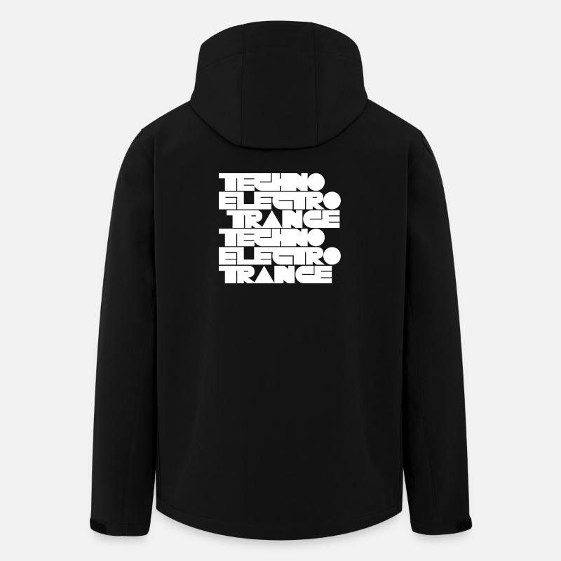 Musique techno électro trance - Veste softshell homme en polyester recyclé Stanley/Stella - noir