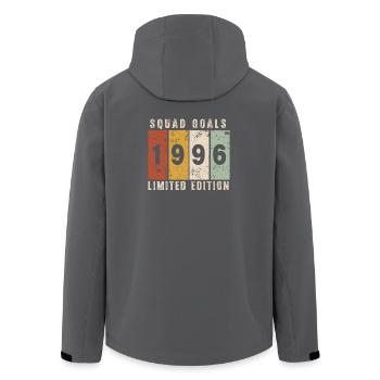 Anniversary 1996 - 30 years - Men’s Recycled Softshell Jacket by Stanley/Stella - anthracite - Back - AI Model Male 185 light (185cm)