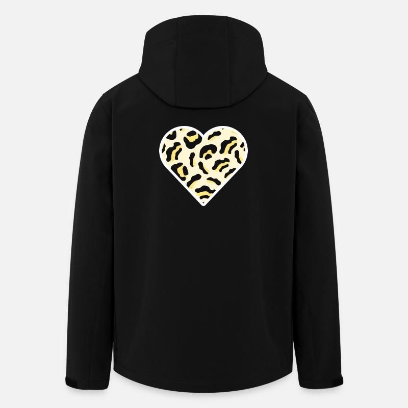 Cœur classique à imprimé léopard - Veste softshell homme en polyester recyclé Stanley/Stella - noir