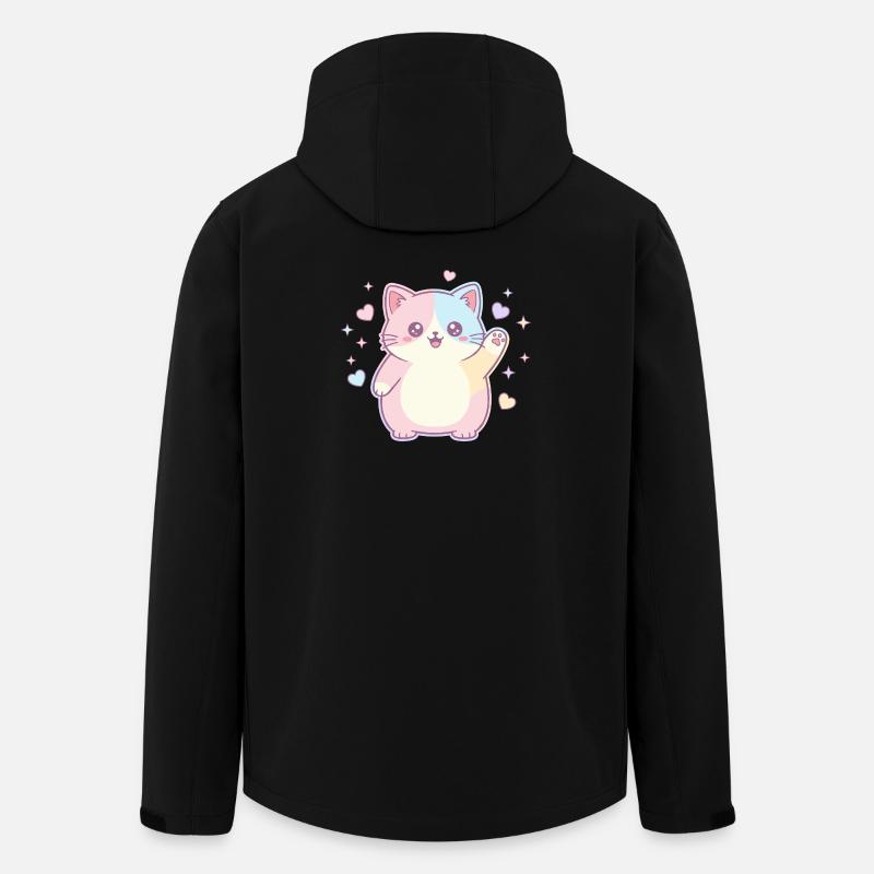 Pastel Kitten Heart Joy - Men’s Recycled Softshell Jacket by Stanley/Stella - black