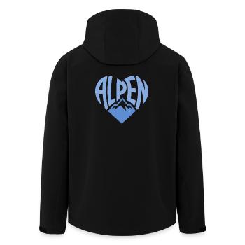Alpenherz Mountain Badge - Men’s Recycled Softshell Jacket by Stanley/Stella - black - Back - AI Model Male 185 light (185cm)
