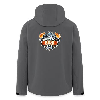 Logo de la moto BornToRide - Veste softshell homme en polyester recyclé Stanley/Stella - charbon - Dos - AI Model Male 185 light (185cm)