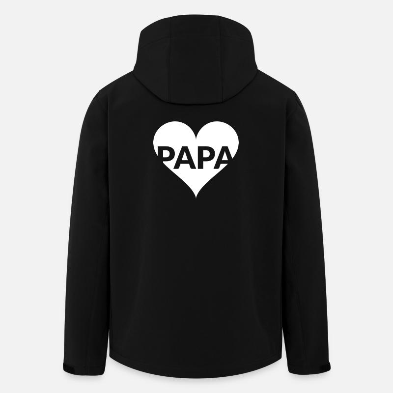 PAPA Herzliebe Design - Recycelte Männer Softshell-Jacke von Stanley/Stella - Schwarz