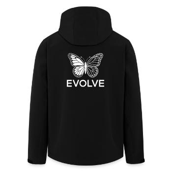 Art géométrique au trait Evolve Butterfly - Veste softshell homme en polyester recyclé Stanley/Stella - noir - Dos - AI Model Male 185 light (185cm)