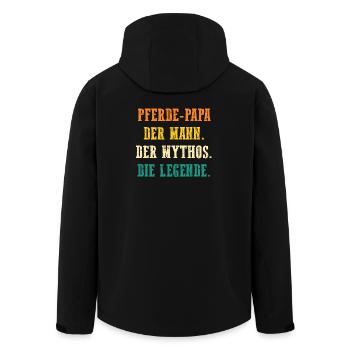 Reiten Papa Vater Pferdeliebhaber Reiterhof Pferde - Recycelte Männer Softshell-Jacke von Stanley/Stella - Schwarz - Hinten - AI Model Male 185 light (185cm)