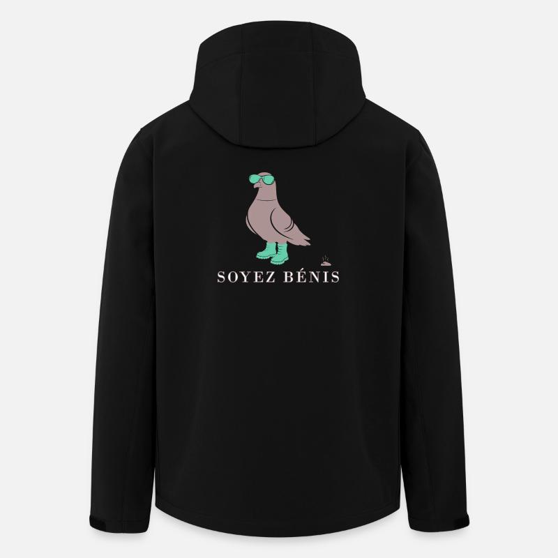 Pigeon Soyez Bénis Vert - Veste softshell homme en polyester recyclé Stanley/Stella - noir