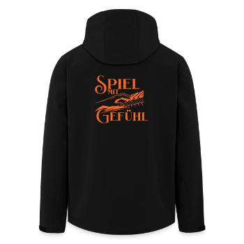 Klavier Spiel Mit Gefühl Pianist Klavierspieler - Recycelte Männer Softshell-Jacke von Stanley/Stella - Schwarz - Hinten - AI Model Male 185 light (185cm)