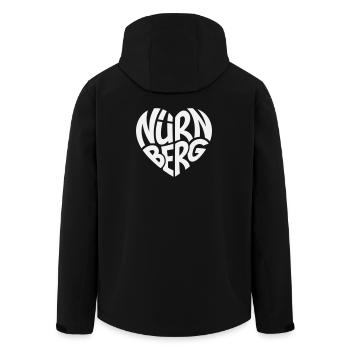 Nurnberg Herz Schriftzug - Recycelte Männer Softshell-Jacke von Stanley/Stella - Schwarz - Hinten - AI Model Male 185 light (185cm)