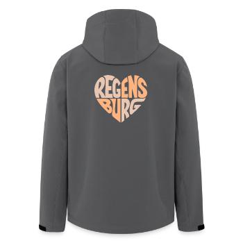 Logo de la ville du cœur de Ratisbonne - Veste softshell homme en polyester recyclé Stanley/Stella - noir - Dos - AI Model Male 185 light (185cm)