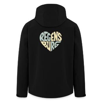 Conception du cœur de Ratisbonne - Veste softshell homme en polyester recyclé Stanley/Stella - noir - Dos - AI Model Male 185 light (185cm)