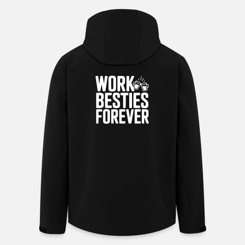 Work Besties Forever - Men’s Recycled Softshell Jacket by Stanley/Stella - black