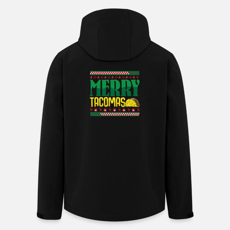 Taco Ugly Christmas Weihnachten Tacos - Men’s Recycled Softshell Jacket by Stanley/Stella - black