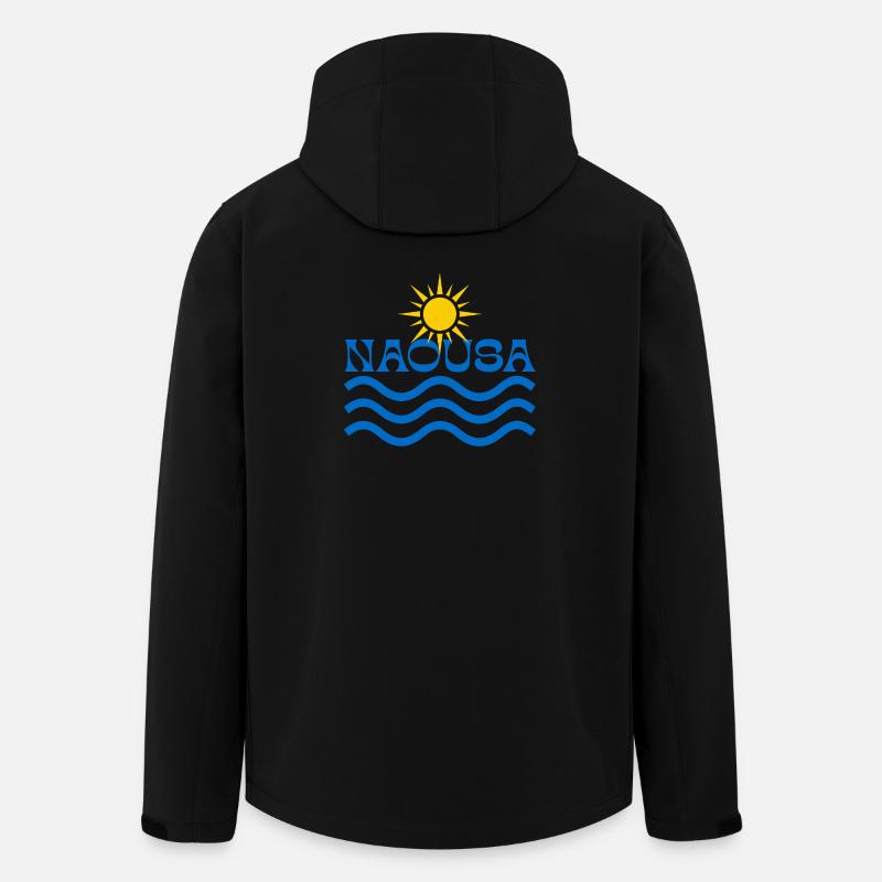 Naousa Sun Waves Logo - Veste softshell homme en polyester recyclé Stanley/Stella - noir