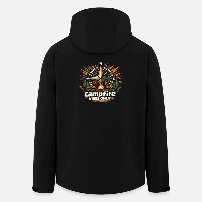 Campfire Compass Vibes - Men’s Recycled Softshell Jacket by Stanley/Stella - black