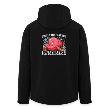 Facilement distrait par le poisson-blobfish Lustiger Blobfisch - Veste softshell homme en polyester recyclé Stanley/Stella - noir - Dos - AI Model Male 185 light (185cm)