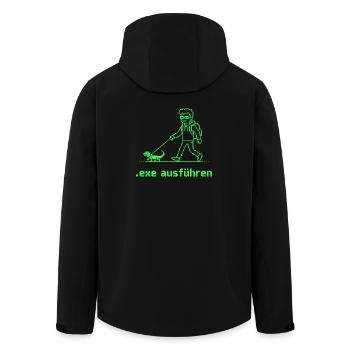 Nerd Witz Entwickler Humor exe ausführen Coder - Recycelte Männer Softshell-Jacke von Stanley/Stella - Schwarz - Hinten - AI Model Male 185 light (185cm)