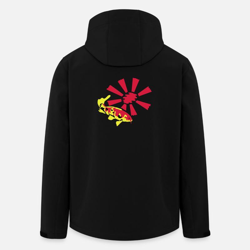 Carpe Koï sur fond éclatant - Veste softshell homme en polyester recyclé Stanley/Stella - noir