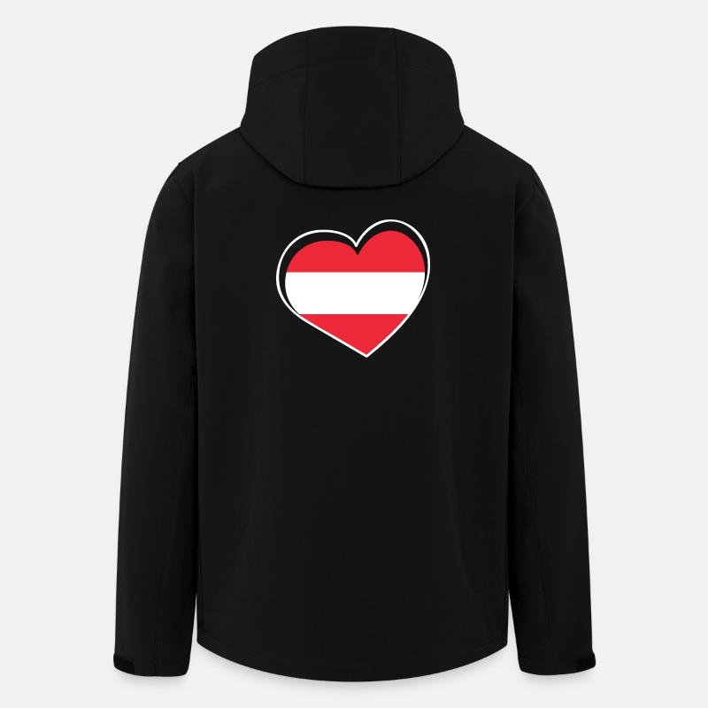 Österreich Flaggenherz - Recycelte Männer Softshell-Jacke von Stanley/Stella - Schwarz