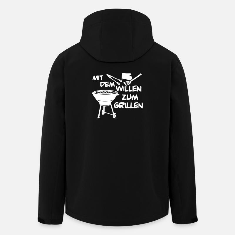Avec la volonté de griller... - Veste softshell homme en polyester recyclé Stanley/Stella - noir