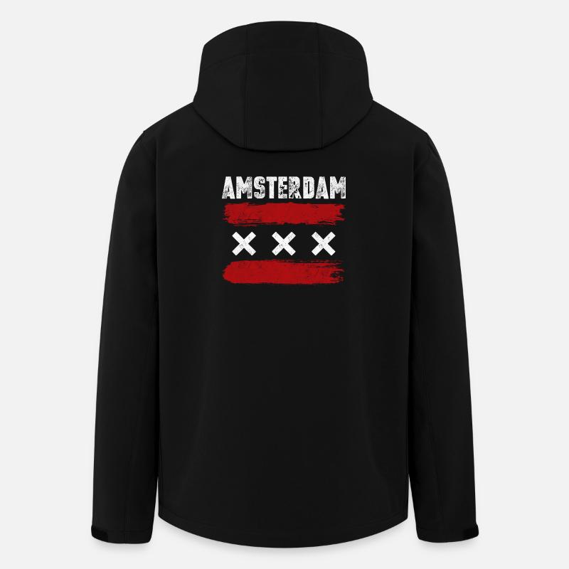 Amsterdam Red Brush Three X - Recycelte Männer Softshell-Jacke von Stanley/Stella - Schwarz