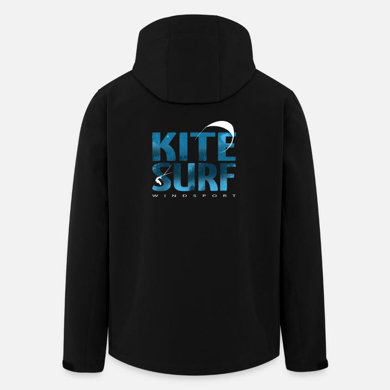 KITESURF 2021 bleu - Veste softshell homme en polyester recyclé Stanley/Stella - noir