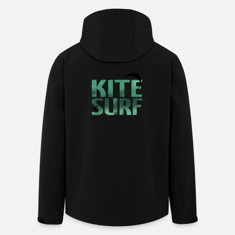 KITESURF 2021 vert - Veste softshell homme en polyester recyclé Stanley/Stella - noir