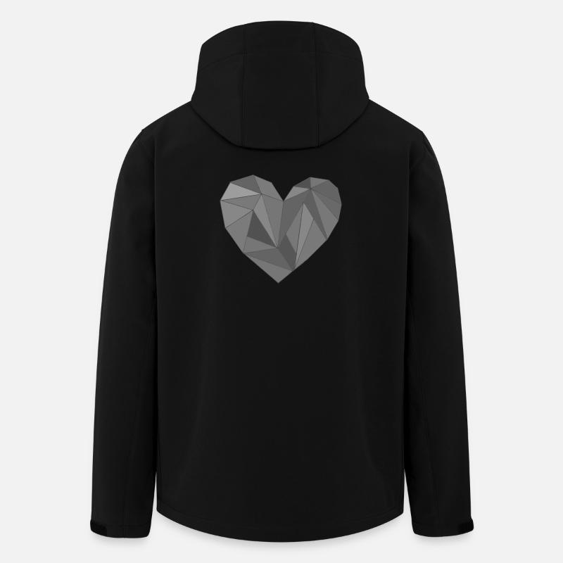 heart - Men’s Recycled Softshell Jacket by Stanley/Stella - black