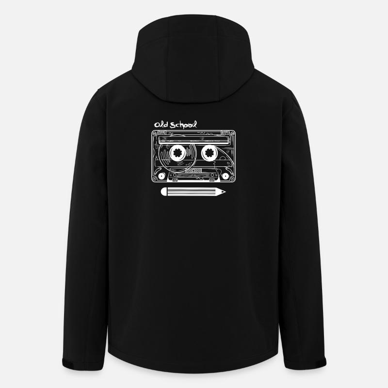 Retro cassette and pen - Men’s Recycled Softshell Jacket by Stanley/Stella - black